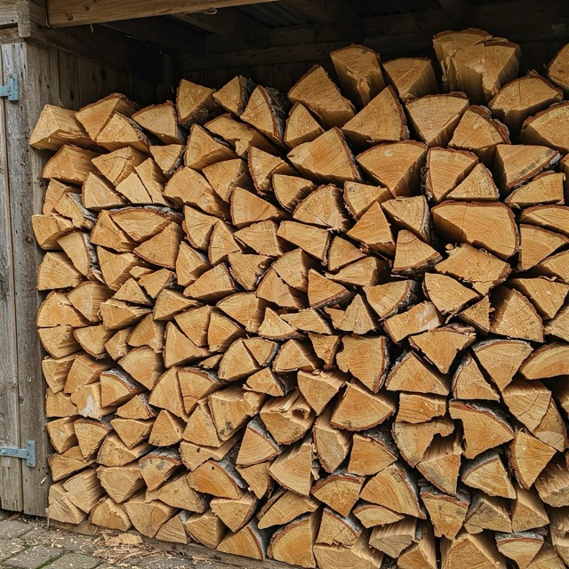 Сухі колоті дрова дуба і граба в Узині — для печі, каміна, котла